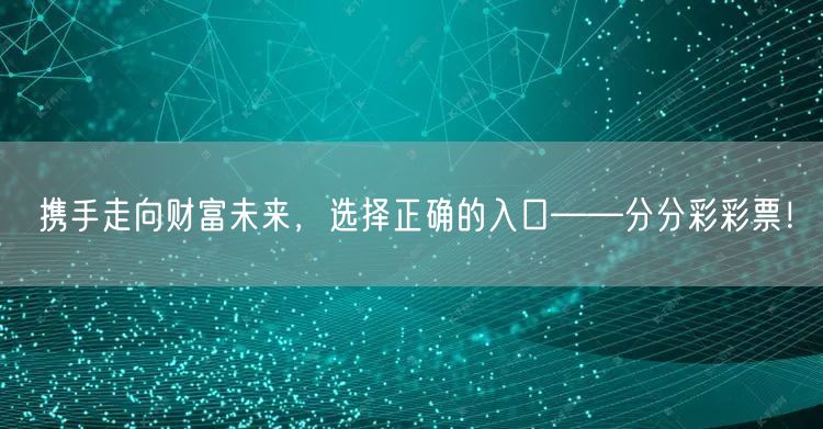携手走向财富未来，选择正确的入口——分分