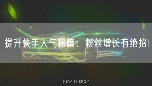 提升快手人气秘籍：粉丝增长有绝招！