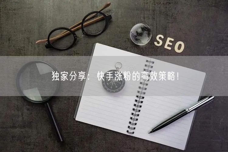 独家分享：快手涨粉的高效策略！