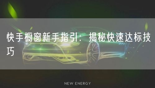 快手橱窗新手指引：揭秘快速达标技巧