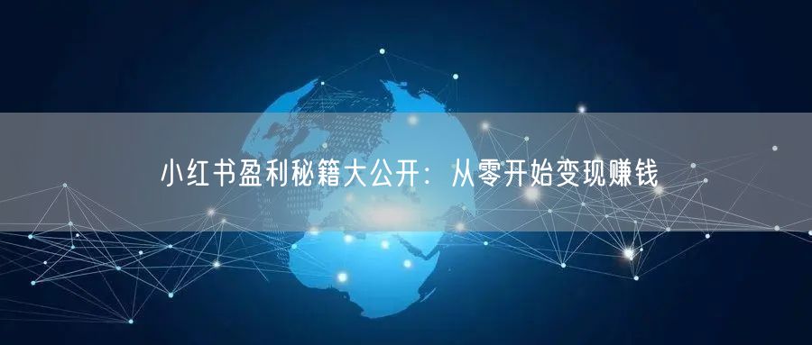 小红书盈利秘籍大公开：从零开始变现赚钱